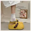 Sapatos Birkenstock que aumentam a altura sola grossa biqueira fechada chinelos de meio pé calçados femininos para exterior 2026 novos sandálias de enfiar outono sapatos únicos