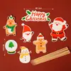 Taza de papel para pastel de Navidad tarjeta de decoración inserción Claus de Papá Noel caja portátil muñeco de nieve alce fiesta feliz festiva enchufe