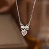 Nova Colar com Pingente Estrela Laço Borla Estilo Fada Feminino Moda Simples Alto Padrão Luxo Leve Corrente Clavícula