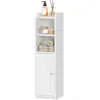Popular Armario de Almacenamiento para Baño de Amazon, Gabinete de Esquina para Piso con Puerta, Estante, Soporte Estrecho Ajustable, Gabinete de Baño