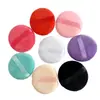 Fabricante de Qingdao al por mayor de borlas de polvo redondas aterciopeladas, borlas de terciopelo de doble cara para fijar el maquillaje, borlas de polvo redondas de 55 mm, borlas de polvo compactas y borlas de miel