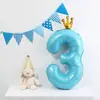 Globos Azules con Números de 40 pulgadas Empacados Individualmente Accesorios para Fotos de Fiesta Infantil Decoración de Cumpleaños Diseño de Escena