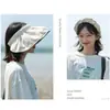 Gorra de goma negra de verano para protección solar de mujer, nuevo sombrero de sol con parte superior vacía, sombrero de concha transpirable, sombrero de playa, venta al por mayor