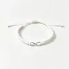 Pulseiras da Sorte em Forma de Oito Mais Vendidas no Exterior, Pulseiras Ajustáveis Feitas à Mão, Pacotes Duplos de Pulseiras em Forma de Oito para Casais e Melhores Amigos