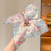 Scrunchie cuadrado de bufanda floral bordada para mujer, suave goma elástica de alta elasticidad para coleta, accesorio para el cabello de alta gama