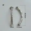 Tailandia Chiang Mai Tubo Curvo de Plata Hecho a Mano Tubo Delgado Liso Tubo Pequeño Tallado Pulsera Collar Joyería de Plata DIY Accesorios