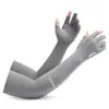Mangas de Protección Solar para Hombres, Mangas de Ciclismo de Seda Helada, Estilo Largo Delgado, Equipo para Repartidores, Guantes Exclusivos Meituan