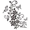 Novo Artístico M-149 Flor Preta Rattan Borboleta Banheiro Vaso Sanitário Casa Parede Decoração Adesivos de Parede Autoadesivo