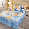 Esterilla de Verano, Esterilla de Seda de Hielo, Faldón de Cama, Juego de Tres Piezas, Esterilla Doble para el Hogar, Esterilla Lavable a Máquina para el Verano con Aire Acondicionado, Esterilla Suave, Cubre Cama