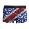 Calzoncillos bóxer de seda de leche con cintura media y elásticos para hombre, con estampado del Día de la Independencia de Amazon, transfronterizos