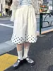 Roupas Femininas Y2K, Estampa Versátil de Bolinhas e Xadrez, Novo Estilo, Design Simples de Rua, Calça Longa Solta