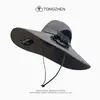 Sombrero de Pescador con Ventilador Solar Transfronterizo Sombrero de Sol para Hombre Protección Solar de Verano para Cabeza Grande Sombrero de Sol Anti-UV Sombrero
