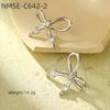 Estilo Dulce y Fresco Francés Aretes Inteligentes de Lazo Amoroso para Mujer Tendencia Nicho Estilo Frío Aretes de Acero Inoxidable