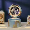Bola de Cristal Transfronteiriça Base Giratória com Textura de Madeira Luminária Noturna Brilhante Lâmpada do Céu Estrelado 3D Decoração de Mesa Presente Criativo de Feriado