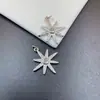 Retención de Color Fuerte Zirconia Micro-Pavimentada Diamante Completo Estrella de Ocho Puntas Colgante Pulsera de Cristal de Gota Pequeña Accesorios de Joyería DIY Lote Wenwan