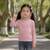 Stock Limitado, Sin Reposición: Camiseta Básica de Pana Elástica de Manga Larga con Bordado de Conejo de Otoño, Top de Ropa Estilo Coreano para el Festival de Mediados de Otoño