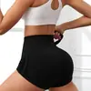 Pantalones Cortos de Yoga Sin Costuras de Alta Elasticidad con Arrugas Laterales para Mujer, de Cintura Alta, Moldeadores de Cintura, Reductores de Abdomen, Realzadores de Glúteos, Moldeadores de Glúteo de Durazno, Nuevo Producto Transfronterizo