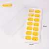 Forma de Gelo de Silicone com 14 Cavidades e Tampa Liberação Fácil Empilhável para Freezer Bebidas Gelo de Frutas