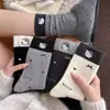 Meias grossas de outono e inverno para mulheres com bolinhas, renda e laços, meias de cano médio, respiráveis em malha, meias longas empilhadas estilo coreano
