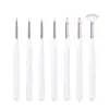 Set de Brochas de Fototerapia para Manicura Forma de Abanico Tiralíneas Punto Broca Bolígrafo Set de Pintura de Líneas Bolígrafo Bolsa Blanca Rosa Combinación