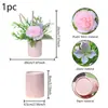 Plantas Artificiales de Primavera en Maceta con un Toque de Lujo, Flores Falsas y Plantas Verdes con Macetas, Artículos Decorativos, Rosas, Lavanda, Pequeñas Plantas de Escritorio en Maceta para la Oficina