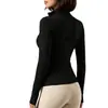 Nueva Chaqueta de Yoga con Cuello Alto, Cremallera, Ajuste Delgado, Otoño/Invierno, Ajustada, Favorecedora para la Figura, Alta Elasticidad, Top Deportivo de Fitness