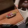 Conjunto de Pulseira de Pedra Preciosa Flor Vermelha Pombo Gaoding Jewelry Zircônia Gradiente Arco-Íris Brincos Ricos e Gui Charmosos