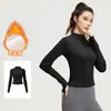 Conjunto de Yoga para Mujer Otoño Invierno Cálido con Felpa Interior Cuello Alto Cremallera Top Correr al Aire Libre Adelgazante Fitness Conjunto Deportivo