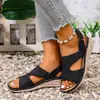 Sandalias de cuña de talla grande transfronterizas de Amazon para mujer 2025 Primavera/Verano Nueva Moda Casual Zapatos de mujer cosidos al por mayor
