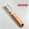 Descascador de aço inoxidável, ferramenta multifuncional para descascar e fatiar cebolinhas, uma ferramenta de cozinha mágica para frutas, vegetais e cana-de-açúcar