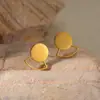 Pendientes de Cadena de Diamantes Geométricos Simples Transfronterizos Europeos y Americanos Diseño de Doble Capa Pendientes de Anillo de Flor de Moda de Gama Alta
