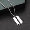 Collar para hombre con colgante de hoja de acero de titanio, moda coreana simple, cadena larga para suéter, colgante para hombre, joyería personalizada de acero inoxidable