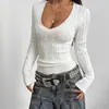Suéter de Punto Sexy de Cuello en V Cruzado Nuevo con Hombro Derecho y Aspecto Adelgazante, Capa Base de Moda que se Puede Usar por Fuera para Mujeres