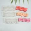 Molde de Silicona para Vela de Aromaterapia con Patrón de Onda DIY de Letra de Amazon Frase en Inglés Yeso Jabón Hecho a Mano