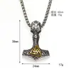 Nuevo Martillo de Thor Vikingo Triángulo de Odín Runa Acero de Titanio Colgante para Hombre Estilo de Moda Collar Retro Venta Directa
