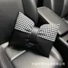 Conjunto Personalizado de Suporte de Pescoço e Lombar para Cadeirinha de Carro Transfronteiriça, Almofada de Carro Estilosa Pied-de-Poule, Travesseiro Cervical