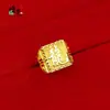 Anillo Chapado en Oro para Hombre con Caracteres "Fu" y "Dragón", Color Oro Sólido 999, Color Duradero