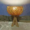 Lámpara de Mesa Clásica de Estética de la Dinastía Song, Lámpara de Mesita de Noche para Dormitorio, Pintura Artística de Madera de Nuevo Estilo Chino, Lámpara de Mesa Zen de Sala de Té Estilo Chino