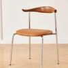 Silla de Comedor Crocus de Madera Maciza de Diseño Estilo Nórdico Silla con Respaldo de Bolsa Suave para el Hogar Silla Moderna Simple de Ocio para Reuniones y Negociaciones