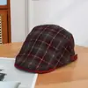 Boina Plaid Retrô de Aba Curta, Boina de Artista Literário Japonês, Boina Newsboy Estilo Britânico para Mulheres, Outono/Inverno, Dropshipping