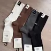 Calcetines con Letra 'm' Estampada con Calor de Doble Puntada Estilo Ins, Rayas Finas, Estilo Europeo, Calcetines Holgados para Mujer, Calcetines a Media Pantorrilla con Silicona