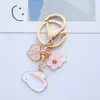 Ins Coreano Coração Rosa de Menina Coelho Rosa Capa Protetora para AirPods Pingente Chaveiro Criativo Personalizado para Bolsa Pingente Pequeno