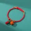 Festival do Meio do Outono Pulseiras Coloridas de Cordão com Bolinhas Bordadas Feitas à Mão para Homens e Mulheres, Pulseiras Festivas Trançadas de Fio de Cinco Cores para Casais, Atacado do Fabricante