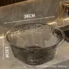 Lavabo Casero Ondas de Agua Cuadrado de Plástico Transparente Cubeta de Plástico para Dormitorio de Estudiantes Lavar Verduras y Ropa Cubeta Multifuncional