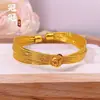 Nuevo Pulsera Abierta Flor de Amor de Diez Líneas Color Oro Arena, Elegante y Exquisita Joyería de Pulsera de Latón Chapado en Oro Que No Se Desvanecerá Durante Mucho Tiempo