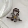 Nuevo Clip de Flor con Estampado de Leopardo 2025, Pinza para el Cabello de Alta Gama en la Parte Trasera de la Cabeza, Pinza de Tiburón Grande, Pinza para Cola de Caballo Alta, Accesorio para el Cabello