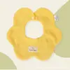 Babadores Infantis de Algodão Puro Flor Bibs Classe A Babadores de Baba Babadores de Alimentação para Crianças Pequenas Cor Sólida 360 Babadores de Petal de Crepe para Bebê
