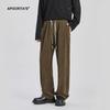 Pantalones Casuales de Pana Nuevos 2024 para Hombre Otoño Alta Gama Holgados Retro Rectos con Cordones