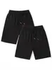 Shorts Esportivos de Treinamento Fitness Estilo Europeu e Americano para Homens, Corte Reto Solto, Respirável, Casuais de Cor Sólida, Comprimento Médio, Tamanho Grande