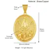 L90 Accesorios para Joyería DIY Vintage Europeo y Americano Encaje de Esmalte con Diamantes Colgante Redondo Chapado en Oro Accesorios para Collares Hechos a Mano